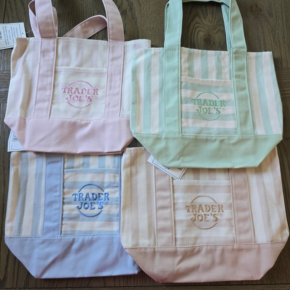 New Trader Joe's Mini Tote Bags Bundle of 4- Limited Edition